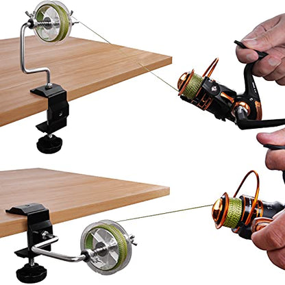 Fishing Line Spooler Winder, Adjustable Fishing Reel Spooler with Clamp Spooling Station for Spinning Casting Reels Winding System Device - style: With Clamp