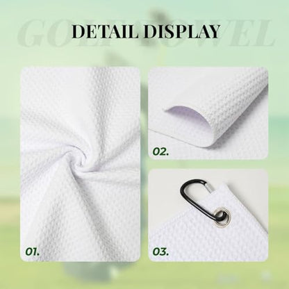 Tropical Pink Flamingo Golf Towel Microfiber with Carabiner Clip, Funny Cleaning Cloth for Golf Balls & Clubs, Gift for Women Men, Golfers, Dad, Grandpa, Bag Accessories 16"*24"-Bird Pineapple - color: Flamingo