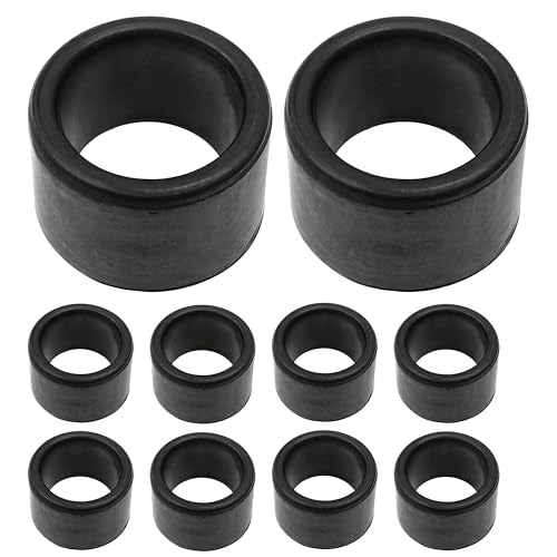 10PCS Rod Holder Insert Sleeves Cap, Fit 2" (49-51mm) Tube with 2mm Wall Thick, Rubber Fishing Rod Holder Cap, Tackle Caps Kit, Insert Protectors for Pole Rest Rack (Black)