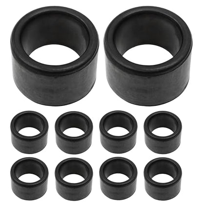 10PCS Rod Holder Insert Sleeves Cap, Fit 2" (49-51mm) Tube with 2mm Wall Thick, Rubber Fishing Rod Holder Cap, Tackle Caps Kit, Insert Protectors for Pole Rest Rack (Black)