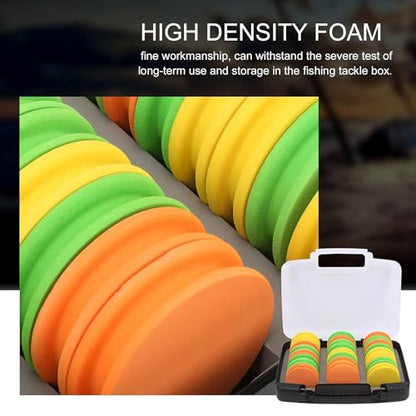 HERCHR 24PCS 68mm Round Fishing Line Foam Spools, Fishing Rigs Spools Foam Boards Fishing Line Storage Holder with Storage Box Fishing Winding Boards Fishing Line Spooler Winder