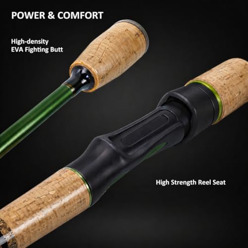 Eupheng Windshadow Ultralight Spinning Rod, 2-Piece Carbon Fiber Rod for Panfish Trout Crappie, Super Sensitive Lightweight Blank, Finesse Spinning Fishing Rods, Smooth Casting, 6'0" / 6'6" - size: 6'0''