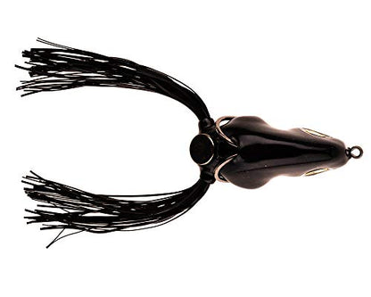 Scum Frog Scumdog Topwater Bass Fishing Hollow Body Frog Lure with Weedless Hooks - color: Black, size: 5/8 oz