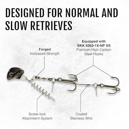 Headbanger RockerHead – Erratic Action Swing Jig Head - color: FireTail, size: 8.5" (4/5 oz)