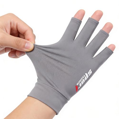 Anti-Slip Strips Cycling Gloves for Men/Women Half Finger UV Protection Driving Glove for Outdoor - color: grey