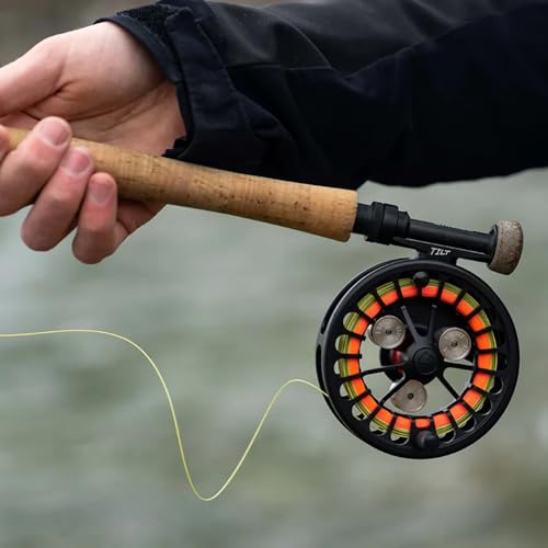 Redington Tilt Euro Nymph Reel - 2-5 Fly Reel for Euro Nymph Fishing - Large Arbor Design - Smooth Drag - Removable Weights for Perfect Balance on Any Fly Rod - 100yds/20lb Capacity - color: Garnet/Gunmetal