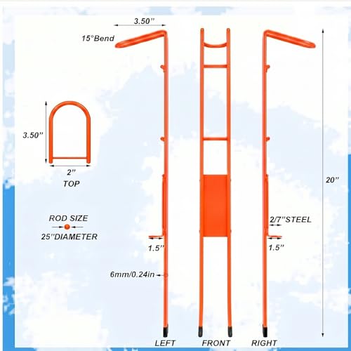 2 Set Blaze Bank Fishing Rod Holders Heavy Duty Steel Rod Stands for Shore Fishing - color: Orange
