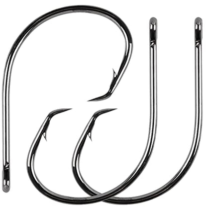 Circle Hooks Saltwater,50/150pcs Fishing Hooks Inline High Carbon Steel Fish Hook Straight Eye Barbed Point Octopus Hook for Catfish Bass Saltwater Freshwater Fishing - size: 8/0_50pcs