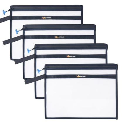 2 Layer Water-resistant Fishing Bait PVC Clear Storage Bag BaitShield Tackle Bag Storage for Bait Tackle Lures Soft Plastics and Fishing Gear Large Capacity 2 Size (4Pcs Large)