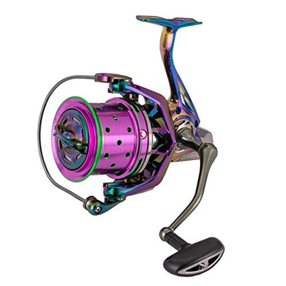Diwa Spinning Fishing Reels 70 LBS Max Drag Power 18+1 Stainless BB Metal Body Casting Fishing Wheel 8000 10000 12000 Spool Series Freshwater Saltwater Big-Game Surf Ultra Smooth Spinning Reel - style: 10000