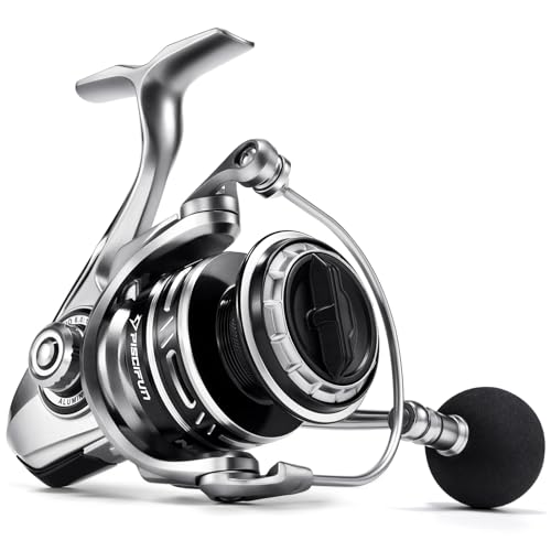 Piscifun NautiX Spinning Reel, Aluminum Spinning Fishing Reel, CNC Aluminum Gear, 33LBs Max Drag, 8+1 Sealed BB, 6.0:1/5.4:1 Gear Ratio, Smooth Powerful Freshwater Saltwater Reel - size: 4000