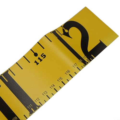 Fish Measuring Tape 120cm PVC Folding Ruler with Winding Board for Precision Fishing Tool Red White Green Yellow Blue(Yellow)
