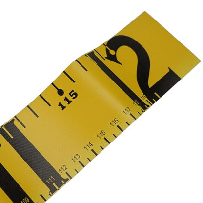 Fish Measuring Tape 120cm PVC Folding Ruler with Winding Board for Precision Fishing Tool Red White Green Yellow Blue(Yellow)