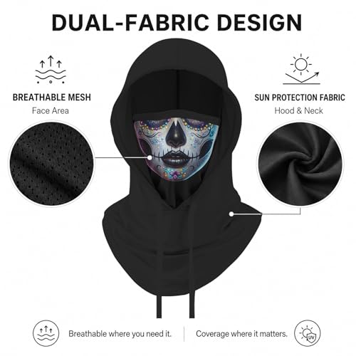 Skull Balaclava Hat for Women Men Sun UV Protection Summer Cooling Full Face Mask Cycling Hiking Fishing Outdoor Sports - color: Skull 07