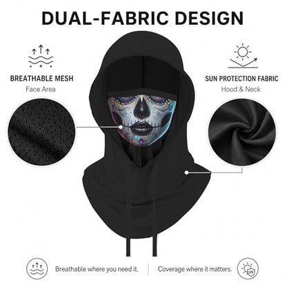 Skull Balaclava Hat for Women Men Sun UV Protection Summer Cooling Full Face Mask Cycling Hiking Fishing Outdoor Sports - color: Skull 07