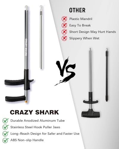 Fish Hook Remover Tool, Aluminum Fishing Hook Remover Extractor 13.6in - color: Dark Gray
