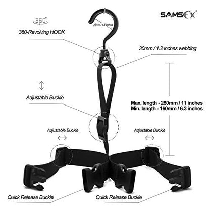 SAMSFX Fishing Wader Boot Hanger Adjustable Strap for Storage Drying - color: Plastic Hook, Black