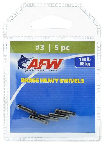 Heavy-Duty Strength – Built for Extreme Conditions, These Brass swivels Offer Superior Durability and high Break Strengths up to 1,100 lbs, Ideal for Big Game Fishing and Tough Applications - size: 5 pc, #3, 150 lb test