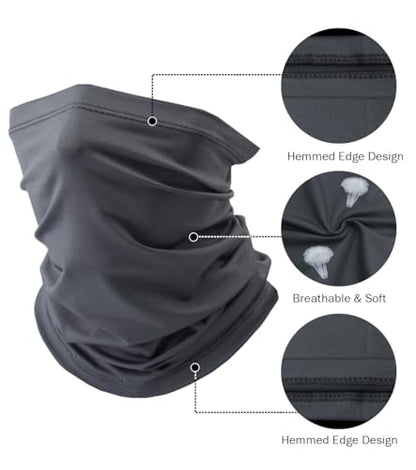 Fishing Neck Gaiter, Sun Protection Face Mask, Cooling Neck Shield Scarf Cycling Balaclava Bandana for Men and Women - color: Grey