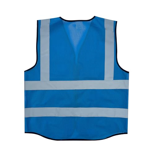 Fishing Vest - Work Vest for Men V Neck Zip Up Lightweight Breathable Sleeveless Utility Jackets Mesh Outwear Vests 2026 - color: 04# Light Blue