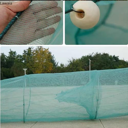 Lawaia Shrimp Nets for Shrimping Fish Trap Portable Crawfish Trap Collapsible Minnow Fishing River Net Trawl Fishing Cage Accessories with Float and Chain Small Mesh 2M/3M/4M/5M/6M/8M/10M - size: 3x1x2