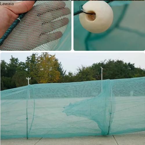Lawaia Shrimp Nets for Shrimping Fish Trap Portable Crawfish Trap Collapsible Minnow Fishing River Net Trawl Fishing Cage Accessories with Float and Chain Small Mesh 2M/3M/4M/5M/6M/8M/10M - size: 6x1x3