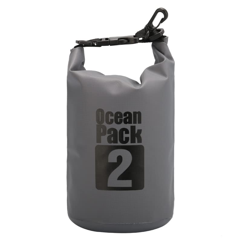 Dry Sack/Floating Waterproof Bag 2L/5L/10L/20L/30L for Boating, Kayaking, Hiking, Snowboarding, Camping, Rafting, Fishing and Backpacking - color: Gary, size: 2L