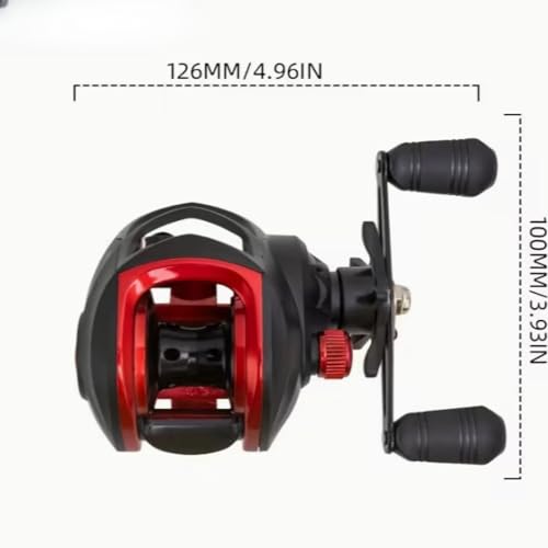 Baitcasting Reel, Long Cast Anti-Backlash Fishing Reel for Black Bass & Lure Fishing, Plastic/Metal Spool, Freshwater & Saltwater Fishing(Left-Blue)