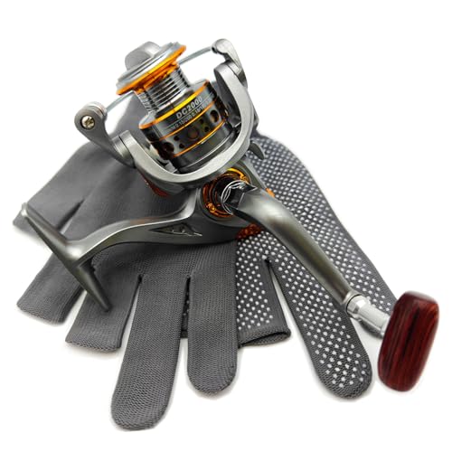 Spinning Reel,Freshwater Spinning Fishing Reels,CNC Alloy Wire Cup,5.2:1 Gear Ratio,2000,Max Drag 22Lbs,Smooth Fresh and Saltwater Fishing Reel - color: Gray