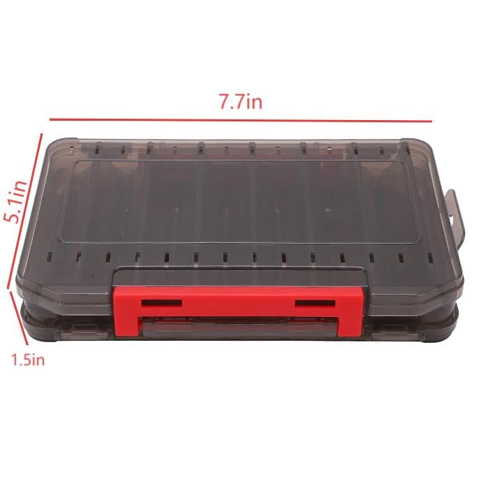 Double Sided Fishing Tackle Box Organizer - Portable Lure Storage Case with Dividers & Trays for Crankbaits, Hooks, Kayak Boat Fishing in Freshwater Saltwater