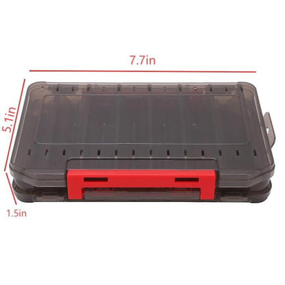 Double Sided Fishing Tackle Box Organizer - Portable Lure Storage Case with Dividers & Trays for Crankbaits, Hooks, Kayak Boat Fishing in Freshwater Saltwater