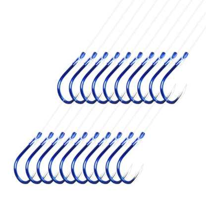 AMHDV Tiny Fishing Hooks with Line, Small Fishing Hook and Leader (Pack of 20) - color: Blue, size: 10# (3.3-6.6lb)