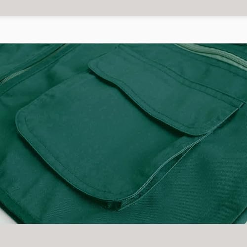 Unisex Men's Women's Lightweight Fishing Tank Vest Casual Outdoor Hiking Travel Cargo Jacket Waistcoat Multi Pockets - color: Green, size: Large