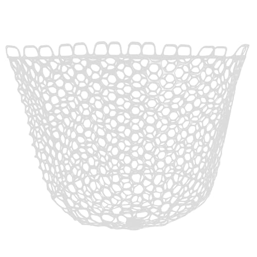 Fishing Landing Net Trout Net Replacement Netting with Rubber Mesh for Fish Fly and Fishing Landing - color: White Rubber Fishing Net, size: Dia 40cm*Dep 40cm(Cir 140cm)