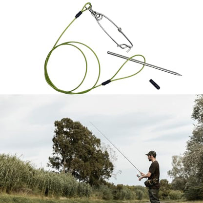 Fish Stringer with Clip Fish Holder for Diving Quick Handspear Stainless Steel Cable Stringer Fish Needle Hook - style: 80