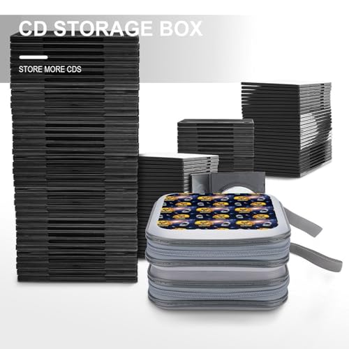 Galaxy Space Shiba Inu Dog CD Cases Holder DVD Storage Case Holders CD DVD Disc Case Storage Wallet Binder, 40 Capacity - color: color764