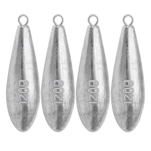 Fishing Weights Sinkers Bank Fishing Lead Sinkers | Bullet Fishing Weights Ocean Saltwater Surf Fishing Gear Fishing Assortment 1oz 2oz 3oz 4oz - style: 4oz-4pcs