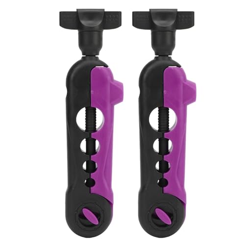 2pc Mini Fishing Line Winder Spooler Machine - Portable Handheld Line Winding Tool, Easy to Install & Use, ABS Durable Plastic with 4 Adaptor Holes for Rods - color: Black & Purple