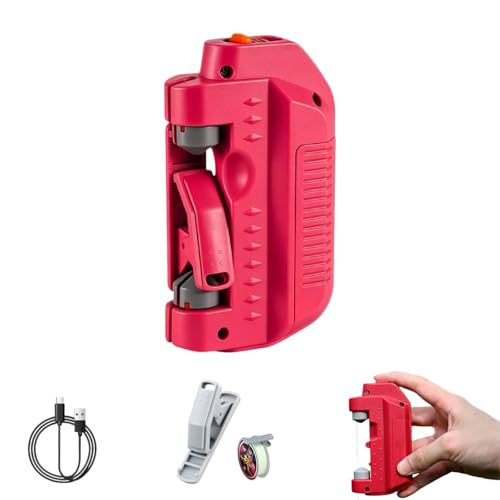 2026 Upgraded Electric Automatic Fishing Knot Tying Tool, USB Rechargeable GT/PR Knotter, Quick Fishing Hook Line Knot Tier, Portable Fishing Knot Machine Gift for Anglers - color: Red