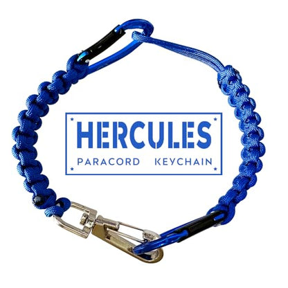 HERCULES Paracord Keychain Set – 2 Pack Lanyard Rope with Aluminum Clip, Durable Paracord Wrist Strap for Outdoor Activities, Royal Blue - style: Royal Blue