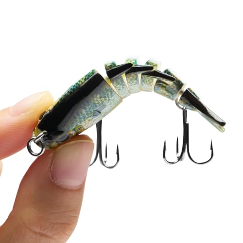 Bassdash SwimPanfish 0.34oz Hard Swimbaits Multi Jointed Topwater Trout Bass Fishing Crank Lure for Freshwater and Saltwater - color: Natural Bluegill