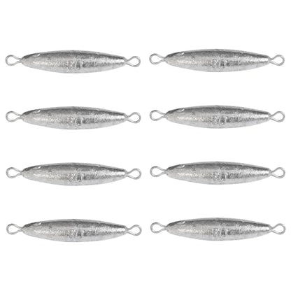 Through Wire Inline Torpedo Sinkers, Lead Double Ringed One Piece Wire Saltwater Fishing Torpedo Weights for Bottom Surf Fishing 1oz, 2oz, 3oz, 4oz, 5oz - size: 1 OZ, 8 PCs, style: A - Dual Ringed Torpedo