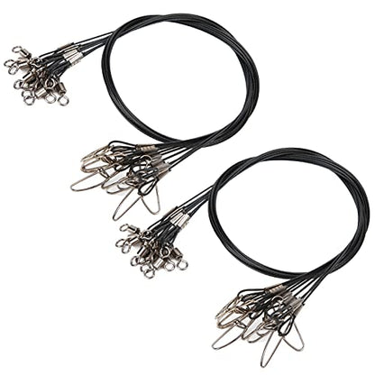 Anti Bite Fishing Line Steel Wire Leader with Rolling, Heavy Duty Fishing Wire Leash for Sea Enthusiasts - color: Black