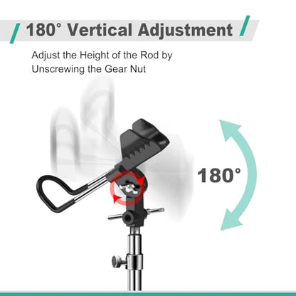 2/4 Pack Fishing Rod Holders, 360 Degree Adjustable Fishing Rod Holders for Bank Fising , Height Adjustable 25-36.6 Inch Multifunctional Stainless Steel Beach Fishing Rod Holder Fishing Gifts for Men - color: Black-2 Pack