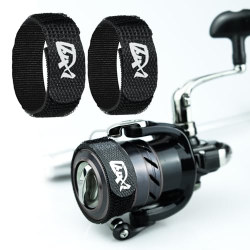 Fishing Reel Spool Cover Protector Band, Elastic Hook and Loop - color: Black, size: 2pcs L