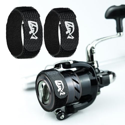 Fishing Reel Spool Cover Protector Band, Elastic Hook and Loop - color: Black