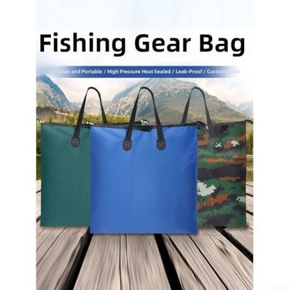Fishing Tackle Bag Foldable Fishing Tackle Bag with Waterproof Oxford Construction for Fish Storage and Fishing Tackle Protection (M-Green) - size: M-green