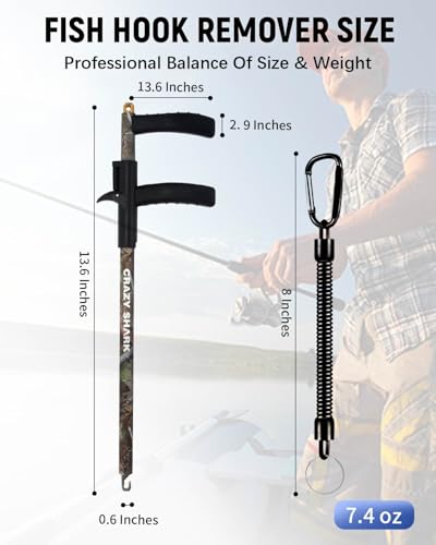Fish Hook Remover Tool, Aluminum Fishing Hook Remover Extractor 13.6in - color: Camouflage