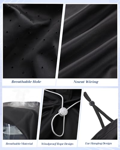 Shihanee 3 Pack Balaclava Face Mask Sun Protection Hood Cooling Breathable Full Head Mask for Men Women Fishing Cycling - color: Black, Gray, Pink