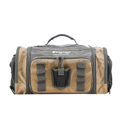 FROGG TOGGS Heavy Duty Fishing Tackle Duffle Bag, Includes Bait Trays - color: Solid Elements Brown, style: 3700